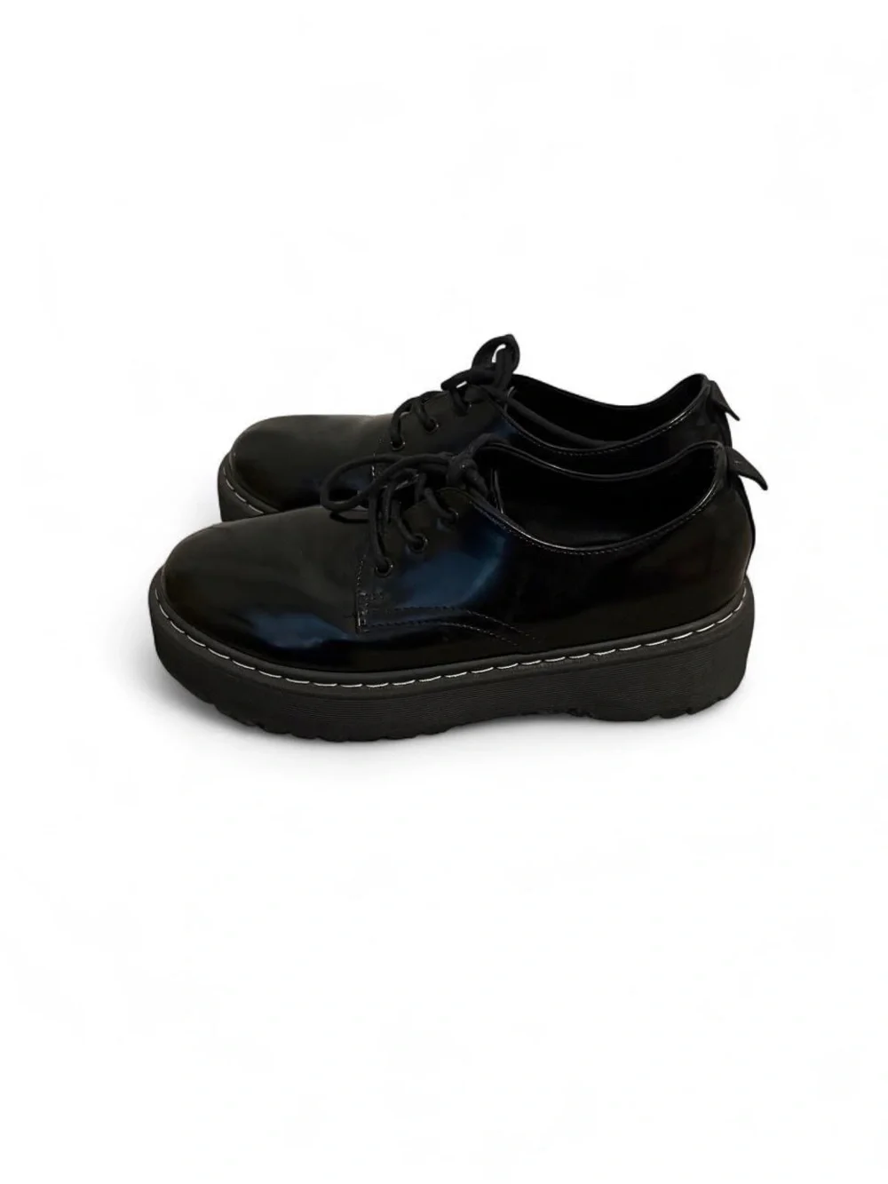 Jelly Pop Women’s Black Lace-Up Platform Shoes